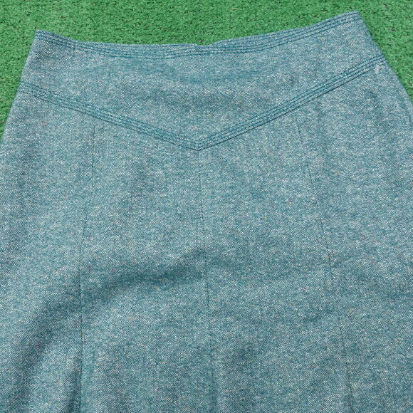 ANN TAYLOR LOFT GREEN WOOL BLEND SKIRT WOMENS SIZE 2 - Picture 2 of 6